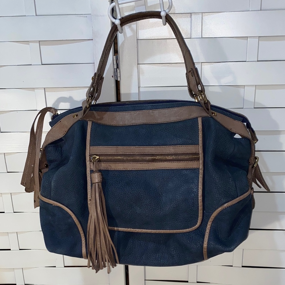 Dulce large blue taupe purse shoulder bag